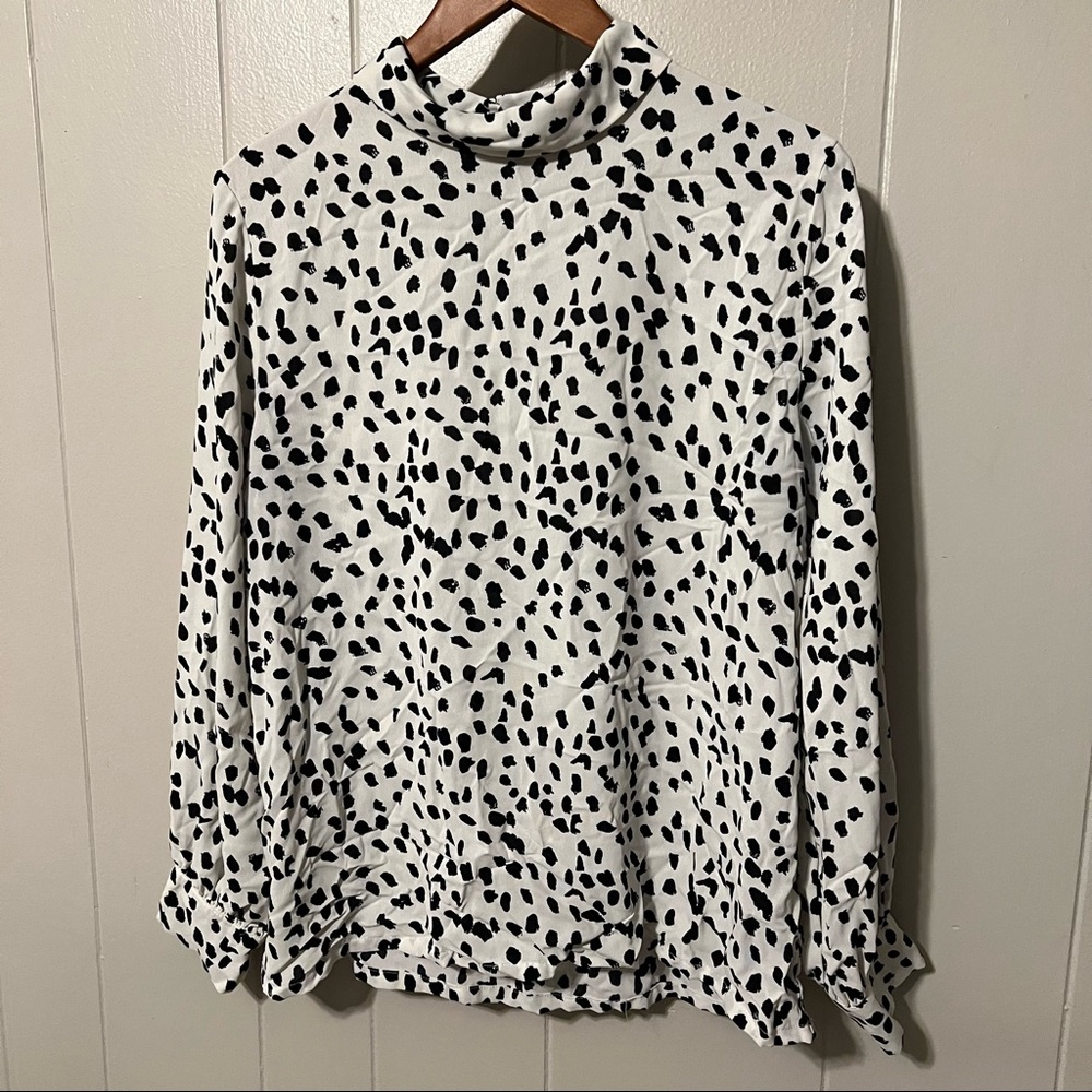 Leopard Turtle Neck Blouse Size L